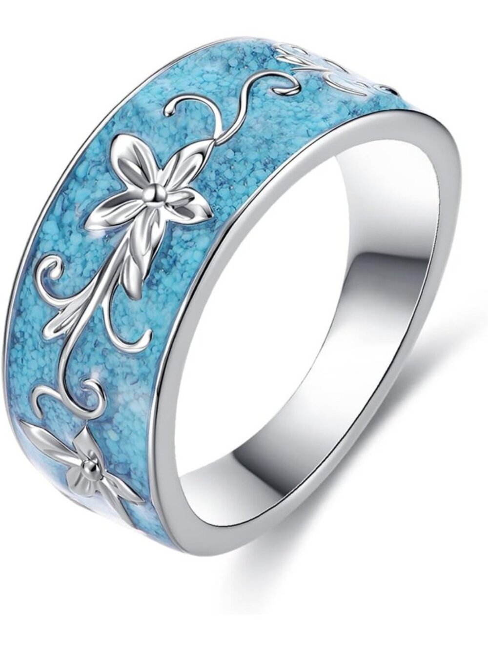 Stunning Turquoise Flower Ring for Women - Cherry Blossom, Butterfly & More!